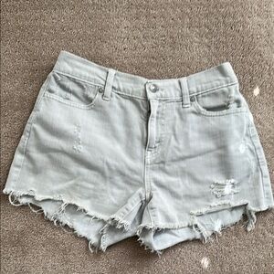 Women's Distressed Gray Denim Shorts